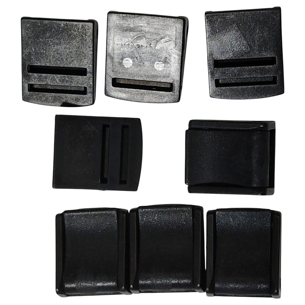 8pk Black Plastic Cam Buckles – 1" Webbing Clips, Lightweight Strap Fasteners